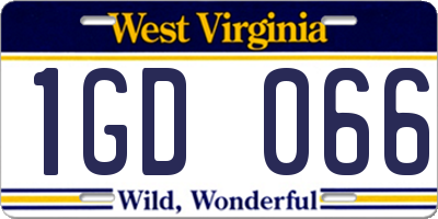 WV license plate 1GD066