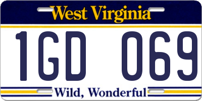 WV license plate 1GD069