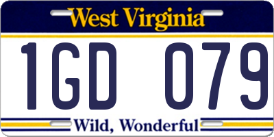 WV license plate 1GD079