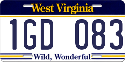 WV license plate 1GD083