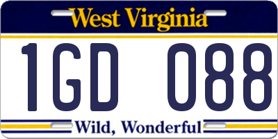 WV license plate 1GD088