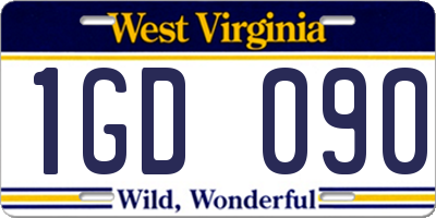 WV license plate 1GD090