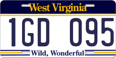 WV license plate 1GD095