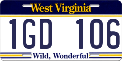 WV license plate 1GD106