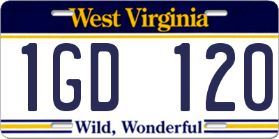 WV license plate 1GD120