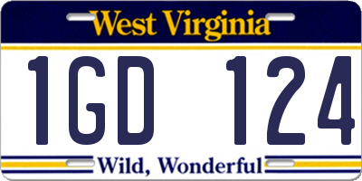 WV license plate 1GD124