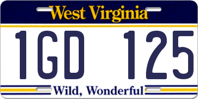 WV license plate 1GD125