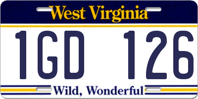 WV license plate 1GD126