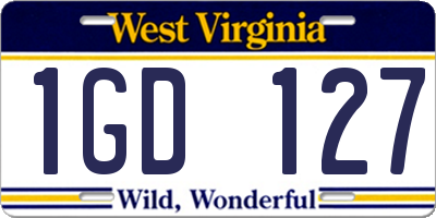 WV license plate 1GD127