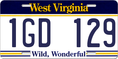 WV license plate 1GD129
