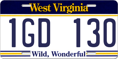 WV license plate 1GD130