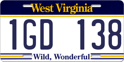 WV license plate 1GD138