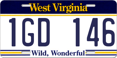 WV license plate 1GD146