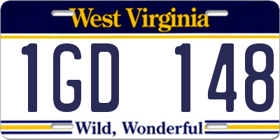 WV license plate 1GD148