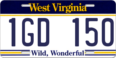WV license plate 1GD150
