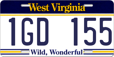 WV license plate 1GD155