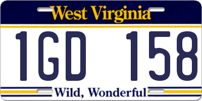 WV license plate 1GD158
