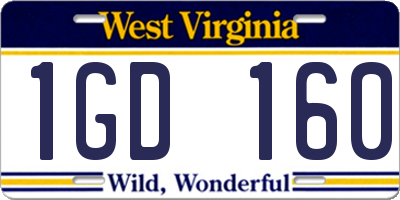 WV license plate 1GD160