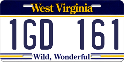 WV license plate 1GD161