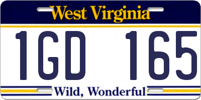 WV license plate 1GD165