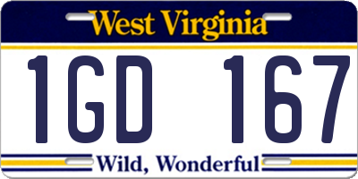 WV license plate 1GD167