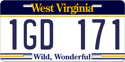 WV license plate 1GD171