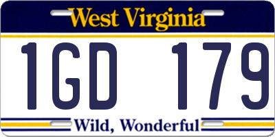 WV license plate 1GD179