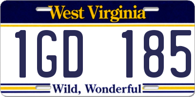 WV license plate 1GD185