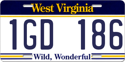 WV license plate 1GD186