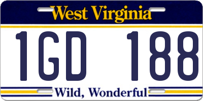 WV license plate 1GD188