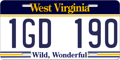 WV license plate 1GD190