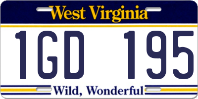 WV license plate 1GD195