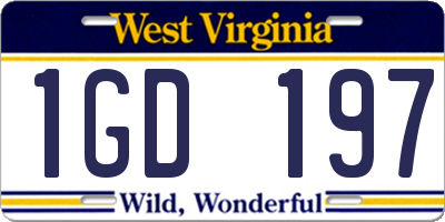 WV license plate 1GD197