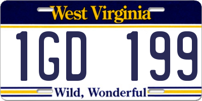 WV license plate 1GD199