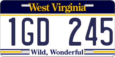 WV license plate 1GD245