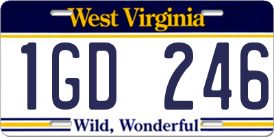 WV license plate 1GD246