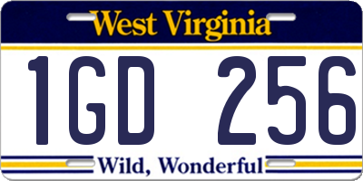 WV license plate 1GD256