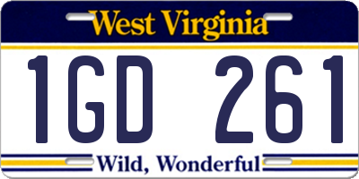 WV license plate 1GD261