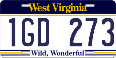 WV license plate 1GD273