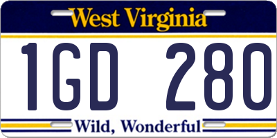 WV license plate 1GD280