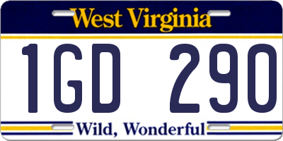 WV license plate 1GD290