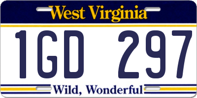 WV license plate 1GD297