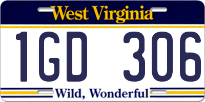 WV license plate 1GD306