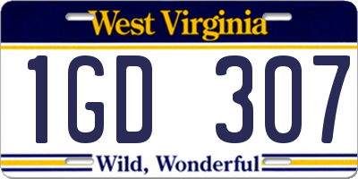 WV license plate 1GD307