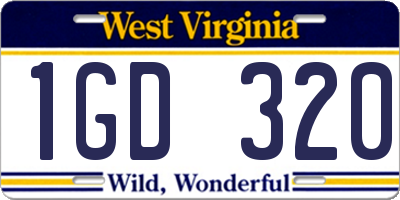 WV license plate 1GD320