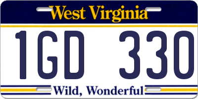 WV license plate 1GD330