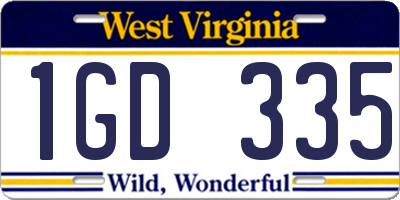 WV license plate 1GD335