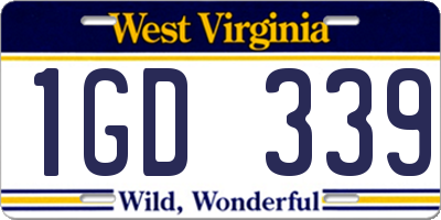 WV license plate 1GD339