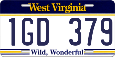 WV license plate 1GD379