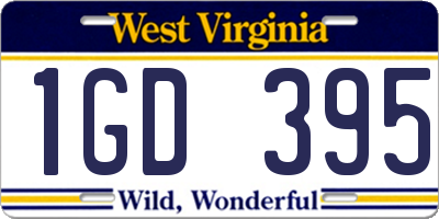WV license plate 1GD395